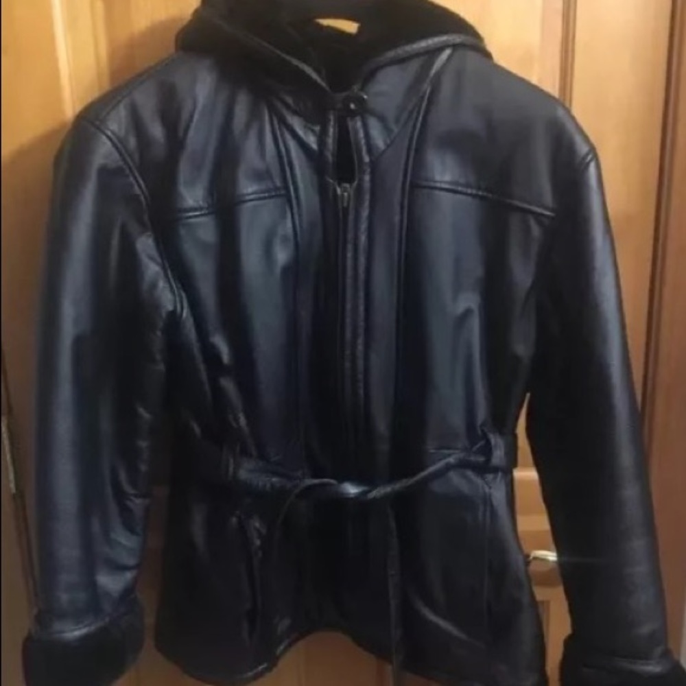 Wilsons Leather Winter Coat Black Size Medium